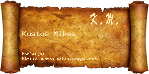 Kustos Mikes névjegykártya